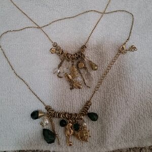 Set Of 2 Charm Necklaces Costume Jewelry